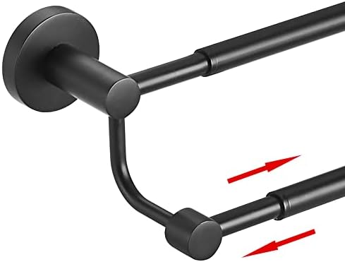 Adjustable 165-285 Double Towel Bar for Bathroom Matte Black