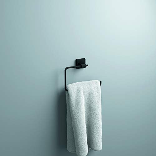 Sturdy Matte Black Towel Holder Bathroom Organizing Essential