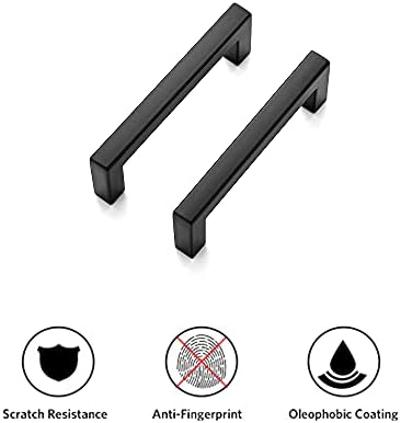 30 Pack Solid Slim Square Bar Drawer Handles Kitchen Cabinet Hardware Black Matte