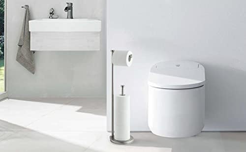 SunnyPoint Free Standing Bathroom Toilet Paper Holder Stand with Reserve Jumbo Roll Capacity