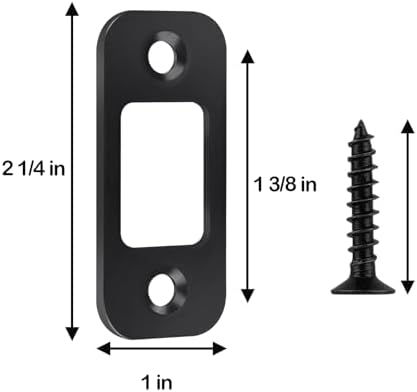 Secure Door Hardware Deadbolt Strike Plate Black Matte Finish