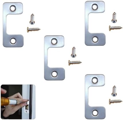Adjustable Door Strike Plate for Home Rental Security 4PCS Set with Screws