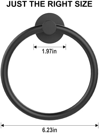 SetSail Towel Holder for Bathroom Wall Matte Black 304 Stainless Steel Easy to Install