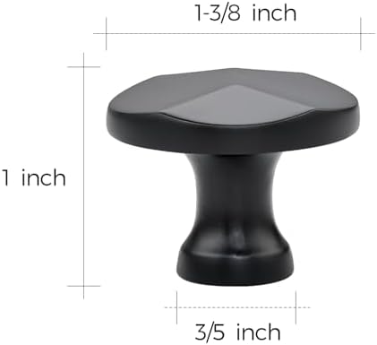 Ravinte 25-Piece Matte Black Round Cabinet Knobs
