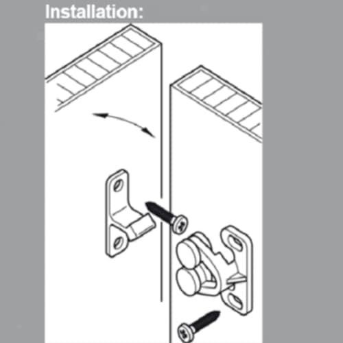 3Pcs White Marine Boat Door Catch Plastic Plate Set for Cabin Storage