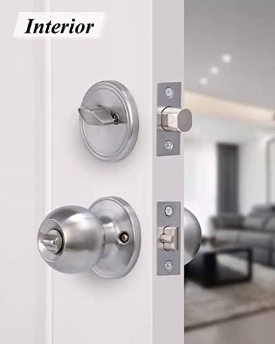 2 Sets All Keyed Same Entry Door Knob and Single Cylinder Deadbolt Combo Set