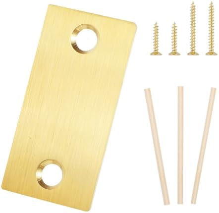 Sturdy Door Filler Plate Set with Stainless Steel and 3D Wood Dowels Easy to Install for Doors Locks and Handles