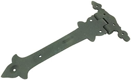 Black Wrought Iron Strap Hinge - 9 Inch Heavy Duty Pack of 2