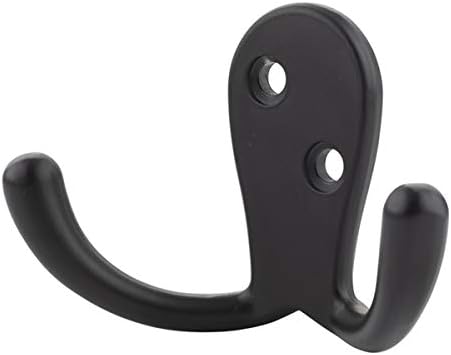 Curved Zinc Robe Hook Set Flat Black