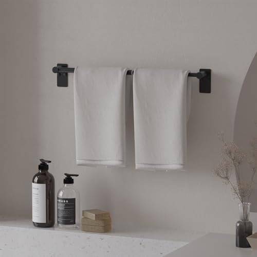 Adjustable Towel Bar 14-25inch 304 Stainless Steel Matte Black