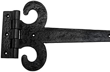 Renovators Supply Manufacturing Black Wrought Iron Fleur De Lis Hinges 18-Inch Pack of 4