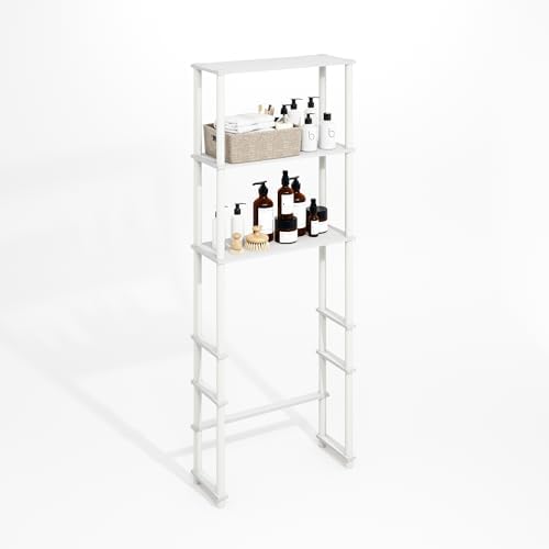 Furinno Turn-N-Tube Freestanding Storage Rack Over-The-Toilet 3-Shelf