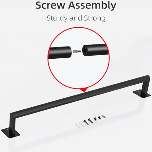 Heavy Duty Bathroom Towel Bar 24-Inch Matte Black Towel Holder for Home Decor