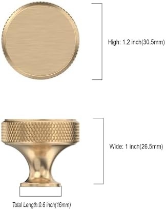 10 Pack Gold Knurled Cabinet Knobs for Dresser