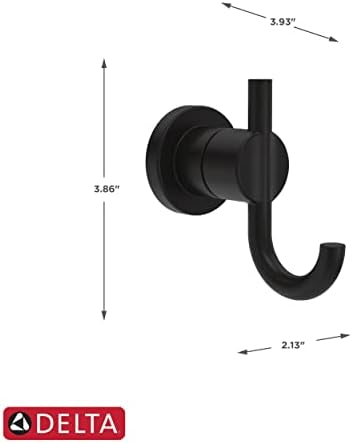 Matte Black Double Towel Hook for Robes Double Prong BATH HARDWARE