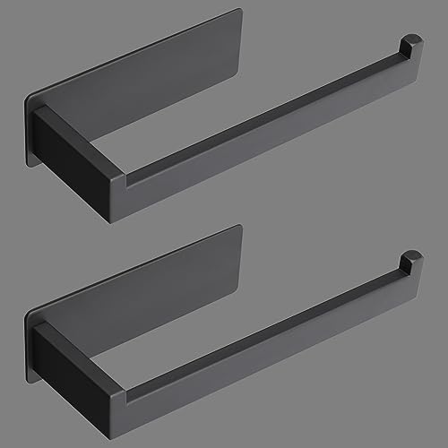 9-Inch Matte Black Hand Towel Holder - Set of Two