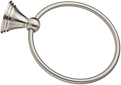 Amazon Basics Satin Nickel Round Towel Ring for Bathroom