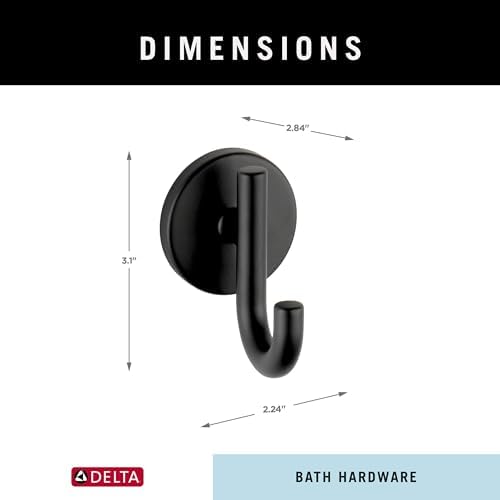 Bathroom Style Towel Hook Matte Black