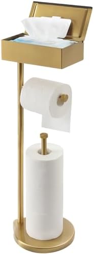 Theaoo Multi-Functional Toilet Paper Holder with Shelf Gold