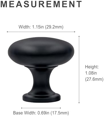 10-Piece Matte Black Cabinet Knobs