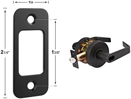 FELHOOD Deadbolt Strike Plate Door Backplate 1 x 2-14 Matte Black