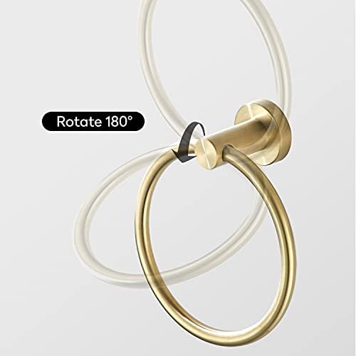 Toilet Paper Holder Set Gold Brushed Stainless Steel Wall-Mounted 2-Piece