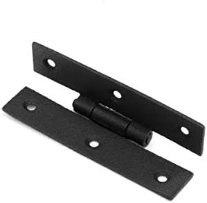 Sturdy Black H Wrought Iron Flush Hinges for Kitchens More