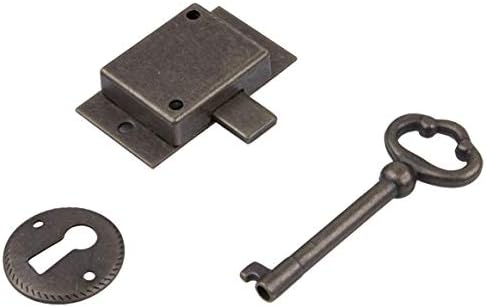 Small Antique Brass cabinet door lock with key