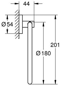 GROHE 40365001 Essentials Metal 748-Inch Towel Ring Starlight Chrome Modern Design Durable Easy to Install Polished Look