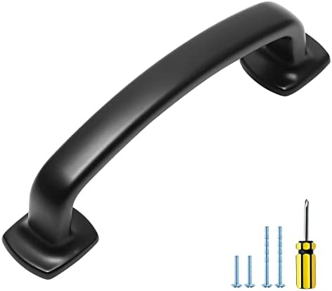 10-Piece 3 Matte Black Curved Cabinet Pulls