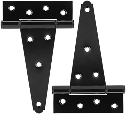 HILLMASTER 6-Inch T-Strap Heavy Duty Shed Door Hinges Pair