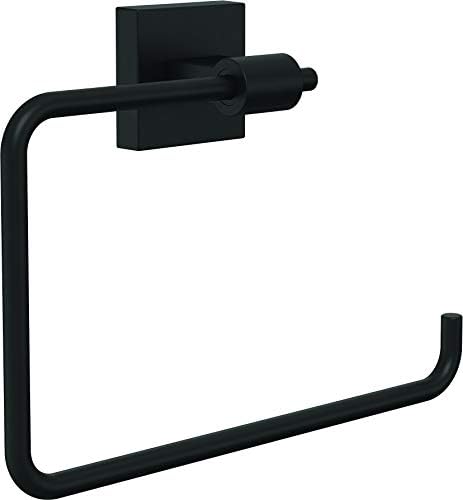 Sturdy Matte Black Towel Holder Bathroom Organizing Essential