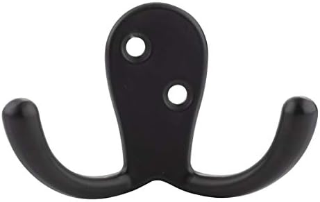 Curved Zinc Robe Hook Set Flat Black
