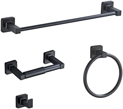 Matte Black Bathroom Hardware Set