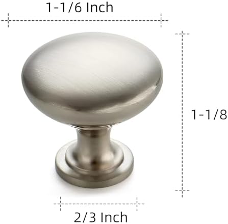 Ravinte 30-Pk Brushed Nickel Round Zinc Cabinet knobs for Kitchen Bathroom