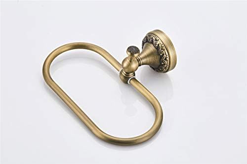 Flybath Oval Towel Ring antique brass finish carved pattern wall-mounted for bathroom kitchen