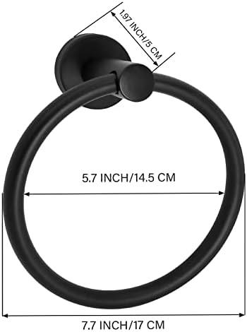 Towel Ring Wall-Mounted Stainless Steel Black