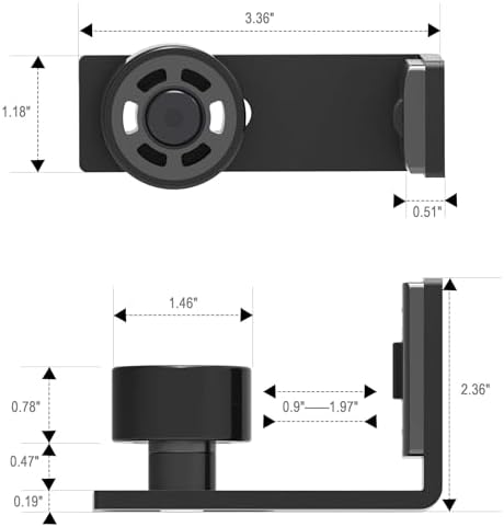 Adjustable Barn Door Floor Guide Black