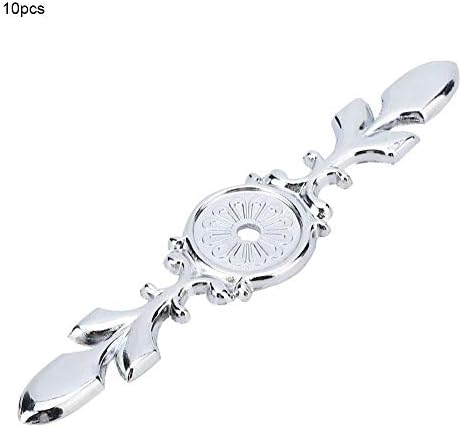 10Pcs Retro Zinc Alloy Cabinet Handle Back Plate Silver
