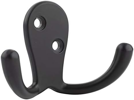 Curved Zinc Robe Hook Set Flat Black