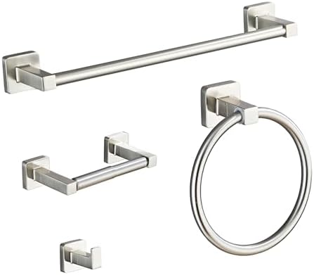 Bluebyrne 4-Piece Brushed Nickel Bathroom Hardware Set