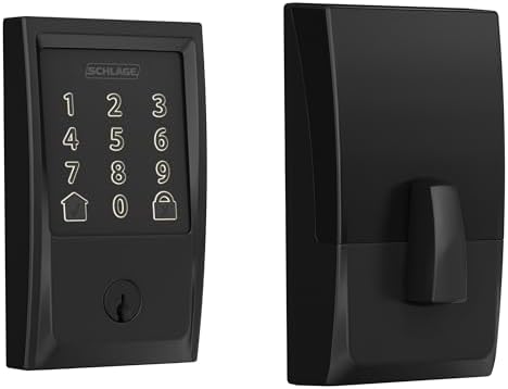Encode Smart Wi-Fi Smart Deadbolt with Century Trim in Matte Black
