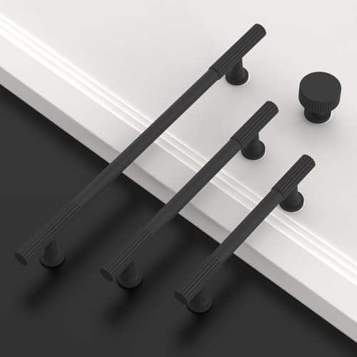 10-Piece Matte Black Kitchen Drawer Knobs