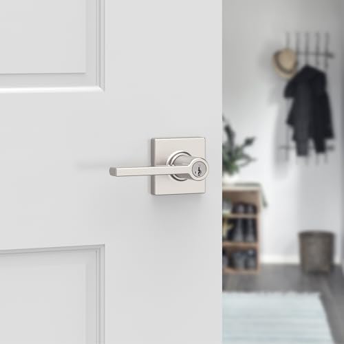 Kwikset Casey Entry Door Handle Smart Secure Easy to Install Perfect for Front Entrance Bedrooms