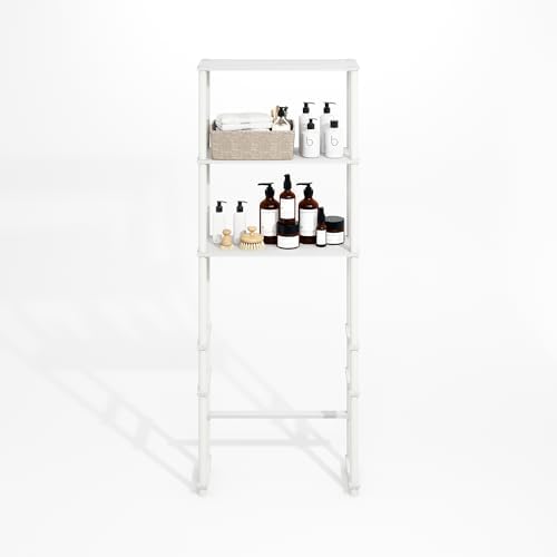 Furinno Turn-N-Tube Freestanding Storage Rack Over-The-Toilet 3-Shelf