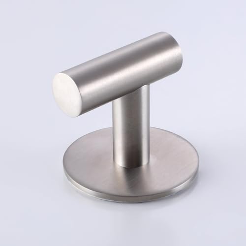 ZuvkySelf-Adhesive Stainless Steel Towel Hook Heavy Duty Bathroom Kitchen Storage Solution Silver