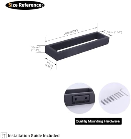 Modern Black Stainless Steel Towel Holder for Bathroom