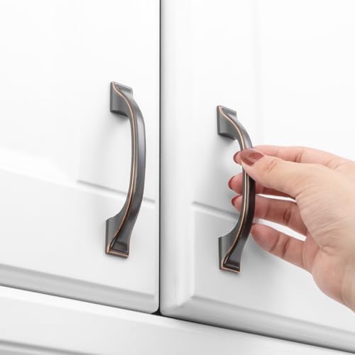 KOOFIZO Square Foot Craftsman Cabinet Bow Pull - Oil Rubbed Bronze 3 76mm x 10-Pack
