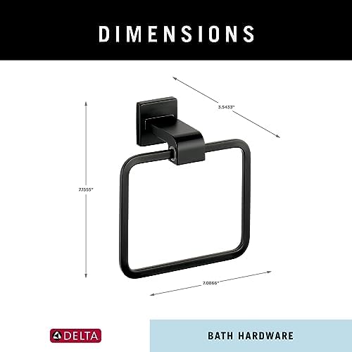 Delta Faucet Towel Ring Matte Black Durable Dimensions