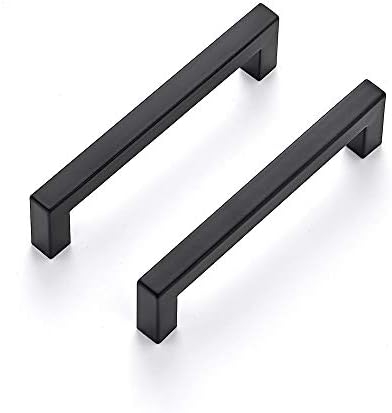10-Piece Set of 5-Inch Square Matte Black Cabinet Handles by Ravinte